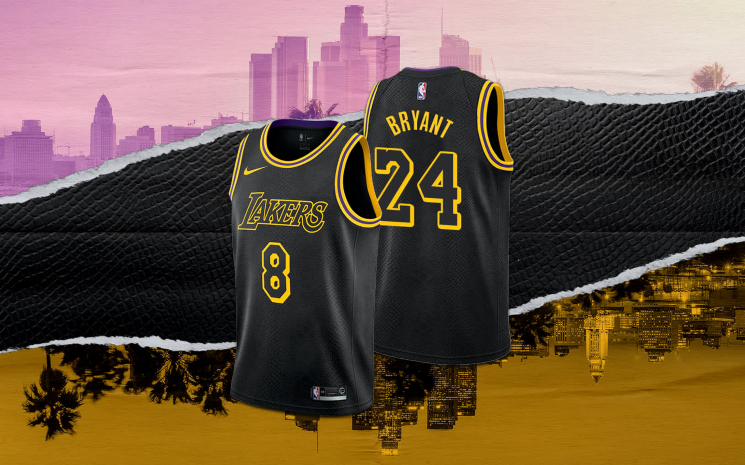 Camiseta lakers best sale negra kobe